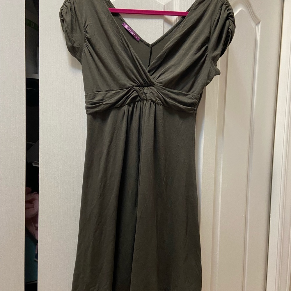 Elegant Olive Green Dress